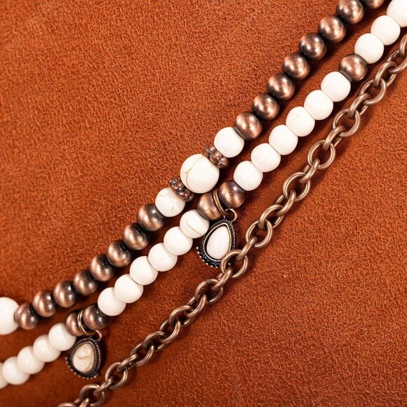 Women's White 1 Couture's Jewelry Set Cowgirl Vintage Western Necklace Earring - Picture 6 of 7